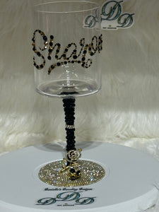 Bedazzled Wine glass